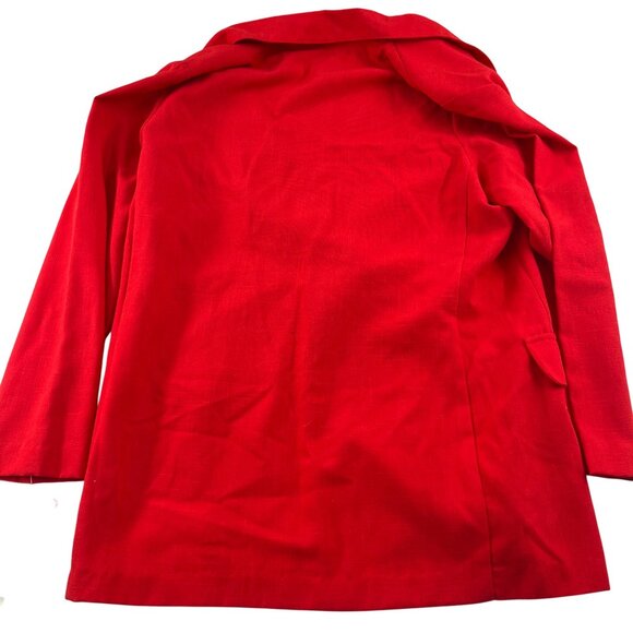 Red Kathie Lee Womens Blazer Jacket Size 12 50% Polyester 50% Rayon Vintage MWT - Picture 6 of 6